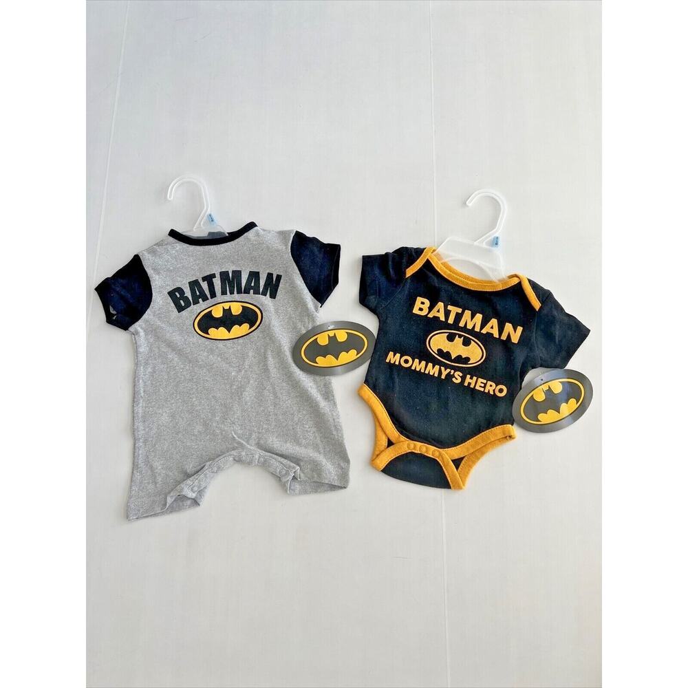 NEW Batman (2 Piece) Baby Boy Romper & Bodysuit SIZES 3-6M, 6-9M